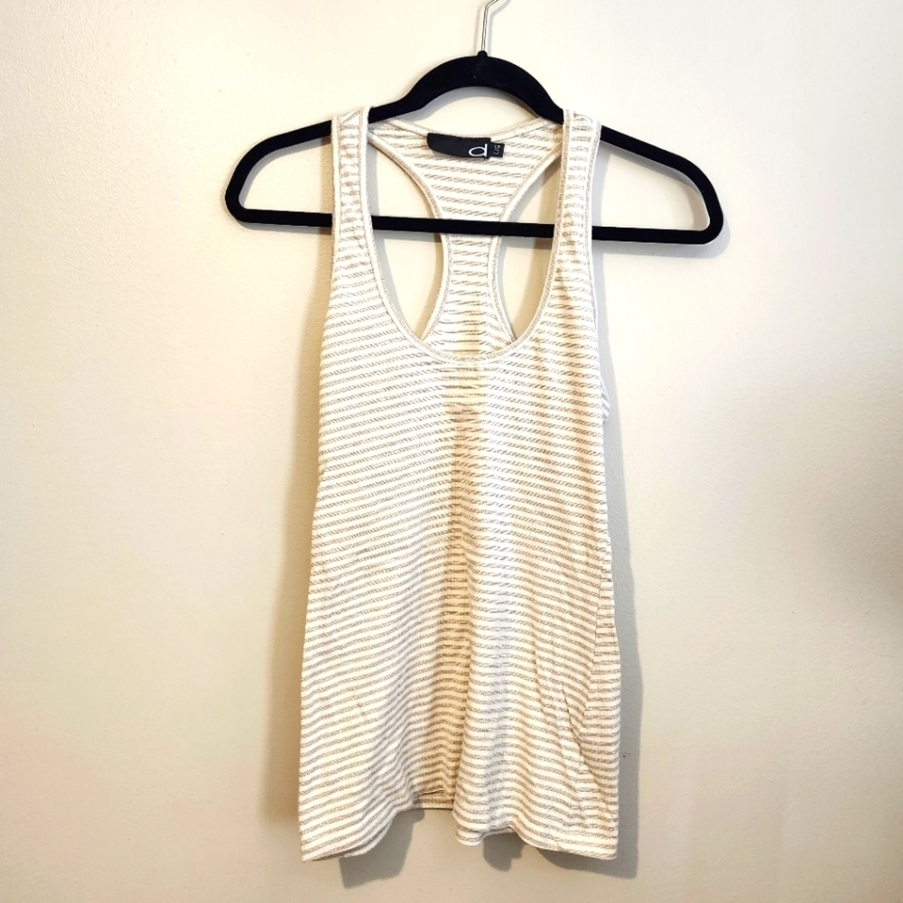 *4 for $20* Vintage Gold Metallic Stripe Tank Top